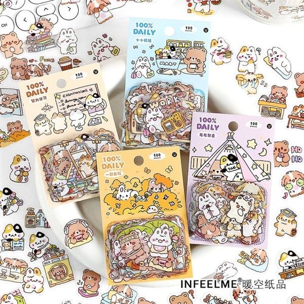  Sticker Infeelme 100% daily 100 miếng 