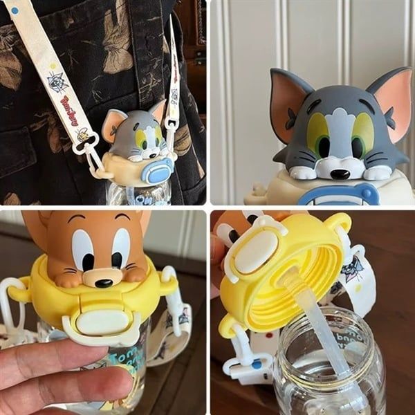  Bình nước Tom&Jerry dây đeo 330ml 