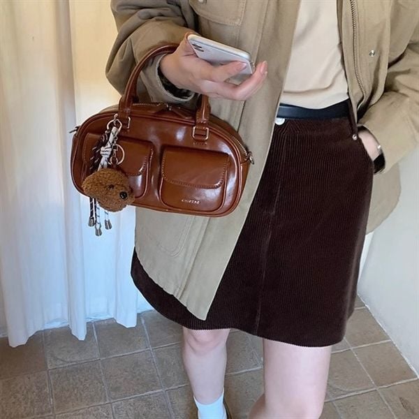  Túi Chio2nd bầu dục 2 túi móc khoá Teddy 