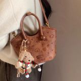  Túi Chio2nd vân gấu chìm charm cún bông 