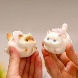  Mô hình mèo uốn cong chậu mini 