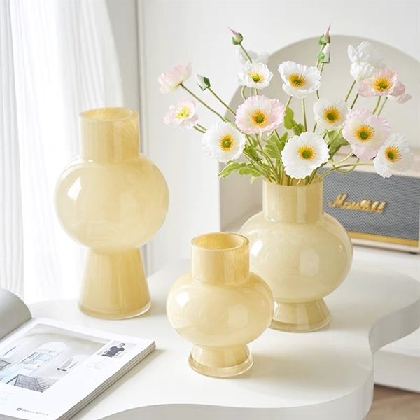  Lọ hoa thuỷ tinh thân tròn thắt đáy 31cm 