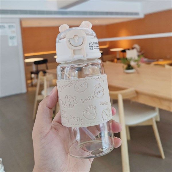  Bình bọc da thỏ smile 380ml 