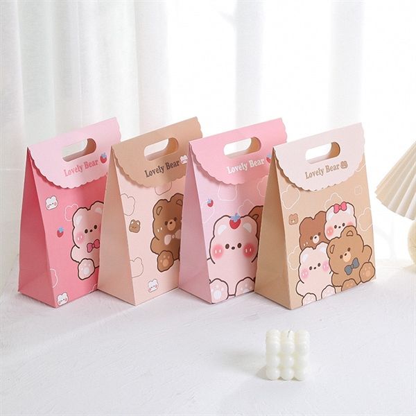  Túi quà gập miệng gấu nơ 32x24cm 