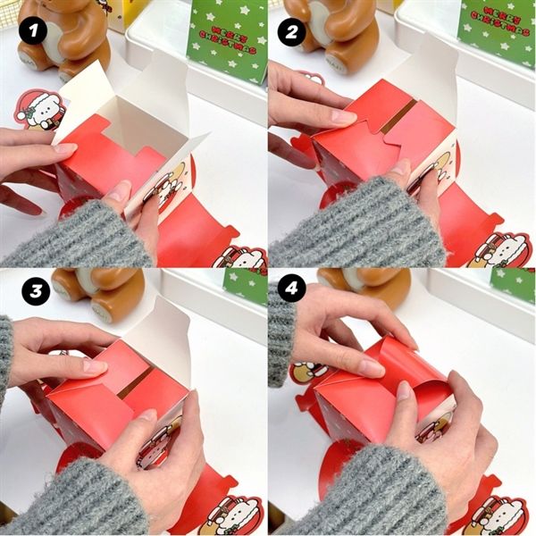  Hộp quà gập mini Cún Giáng Sinh 8cm 