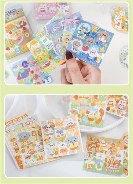  Sticker ánh nhũ set 10 tờ 