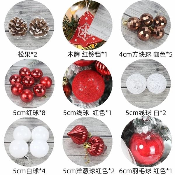  Cây thông mix phụ kiện chậu dạ tuần lộc 