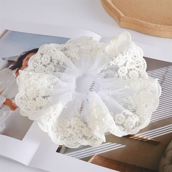  Scrunchies voan ren đính ngọc 