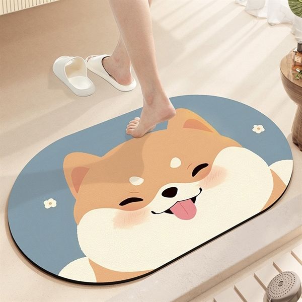  Thảm mút dẹt - Shiba lè lưỡi 40x60cm 