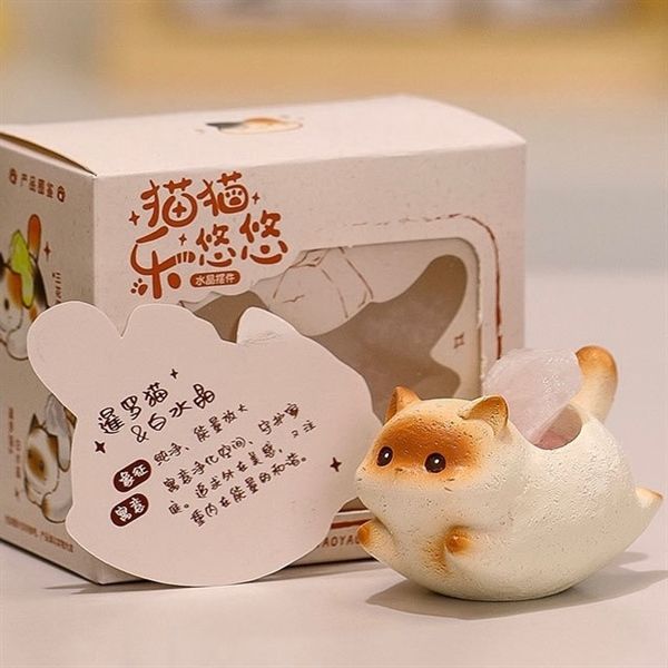  Mô hình mèo uốn cong chậu mini 