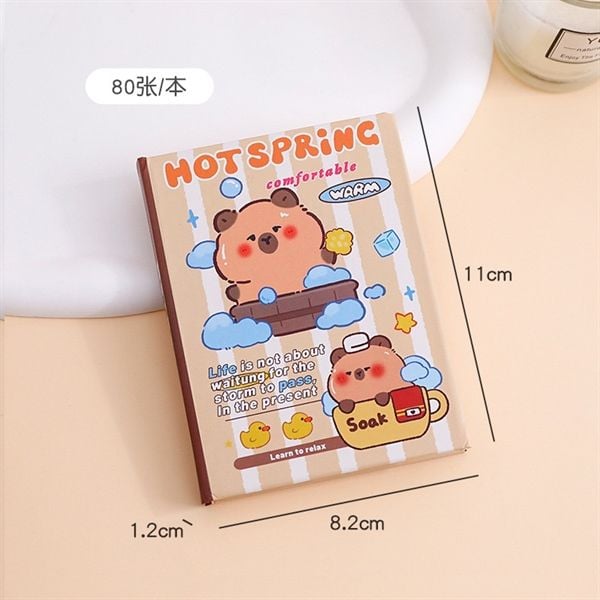  Sổ mini bỏ túi Capybara giấy trắng 11cm 