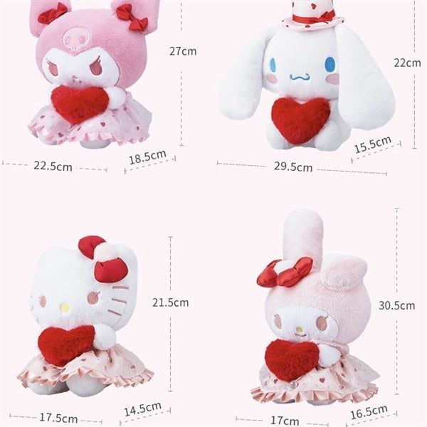  Gấu bông Sanrio ôm trái tim đỏ 23cm 