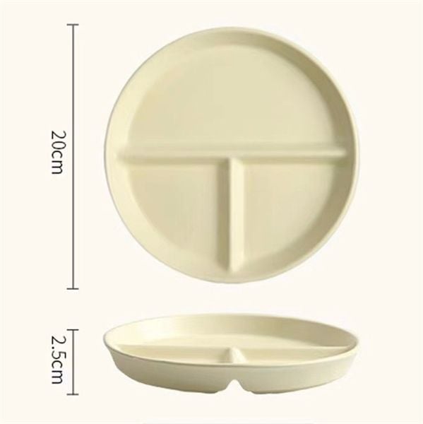  Đĩa tròn chia 3 ngăn 20cm 