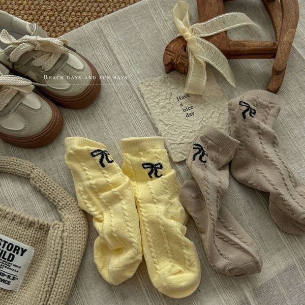  Tất cao cổ nơ nhí gân nổi Kid 