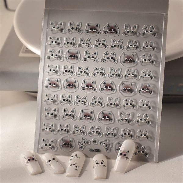  Sticker dán móng mắt mèo nổi 
