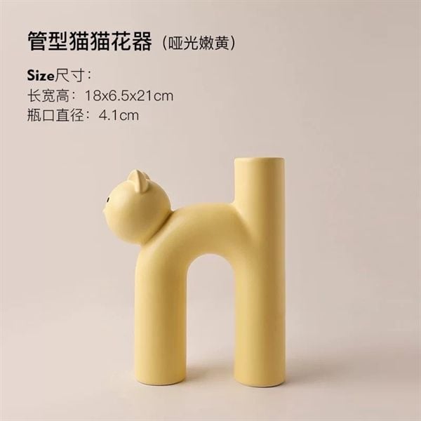  Lọ hoa decor mèo chữ H 