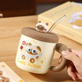  Cốc sứ mèo mun nắp silicon 420ml 