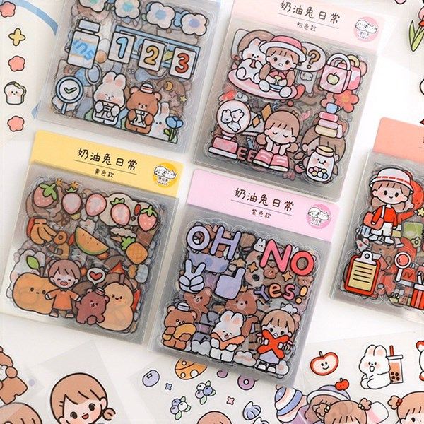  Sticker 20 tờ Telado bé gái gấu & thỏ 