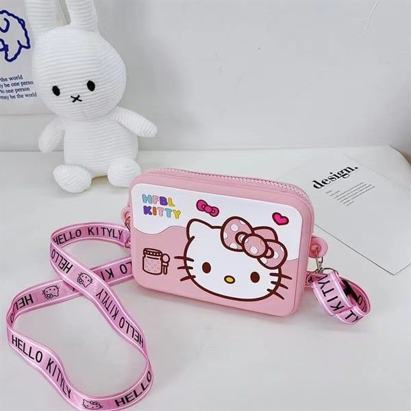  Túi silicon vuông mini Hello Kitty 11x8cm 