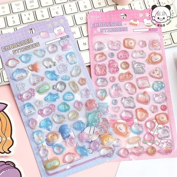  Sticker nổi giọt nước Telado thú dễ thương 