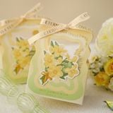  Túi quà gập miệng mini giỏ hoa ruy băng 