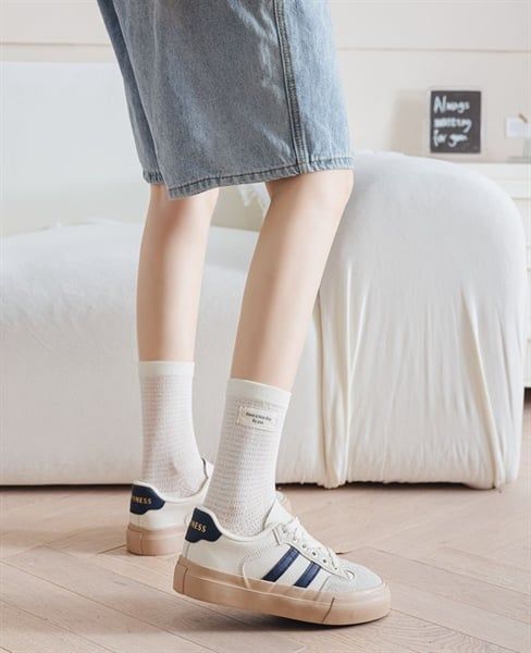  Tất PSA lưới thoáng tone trắng ghi 
