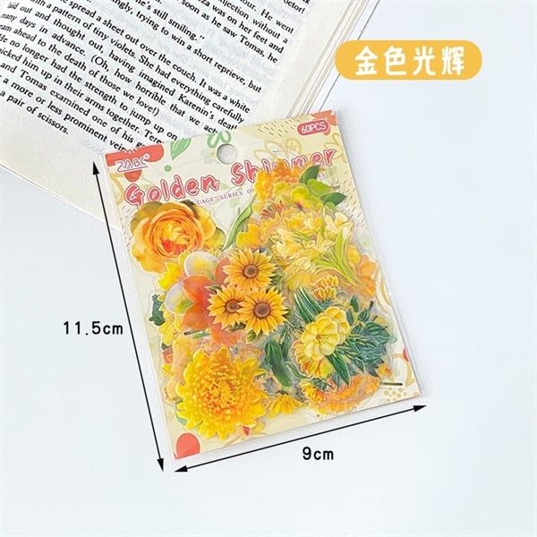  Sticker hoa lá ABC 60 miếng 