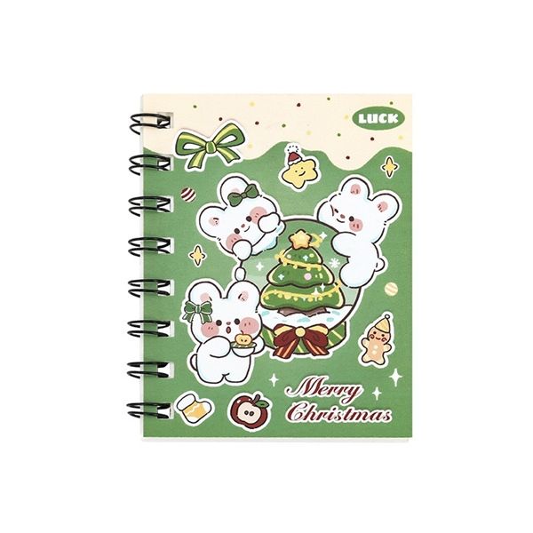  Sổ lò xo mini Giáng Sinh thỏ gấu 10x8cm 