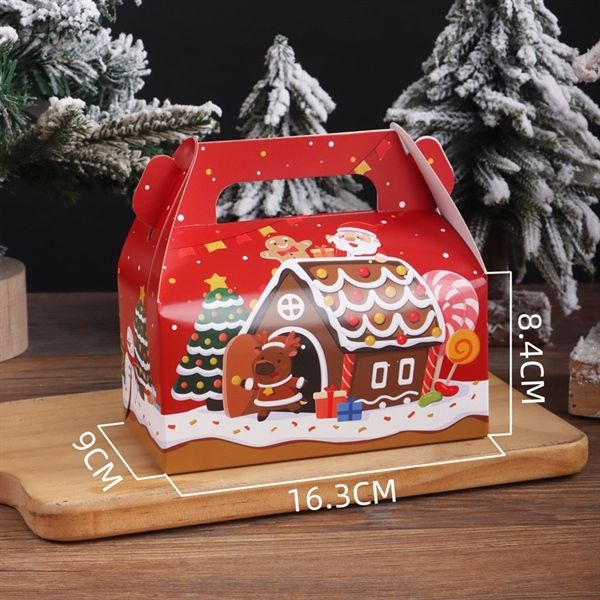  Hộp quà chữ nhật quai xách 16cm Giáng Sinh 