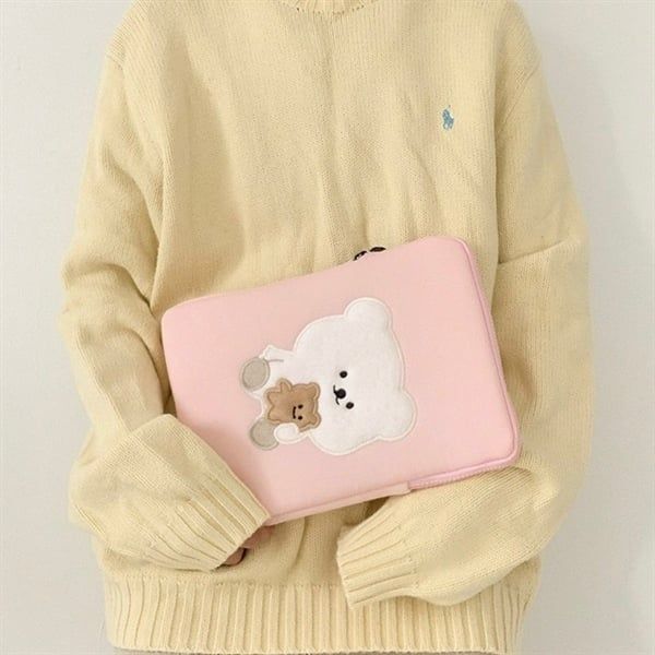  Túi đựng ipad / laptop gấu trắng bánh gấu 