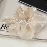  Scrunchies trơn bóng ánh nhũ 