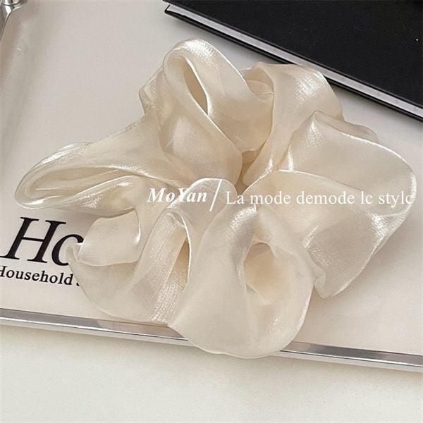  Scrunchies trơn bóng ánh nhũ 