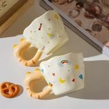  Cốc quai mèo viền sóng 350ml 