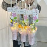  Bó hoa len cốc giấy 5 bông + túi + đèn 
