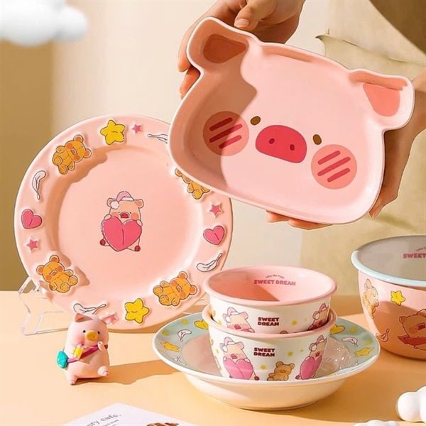  Set bát đĩa Heo Lulu The Piggy 