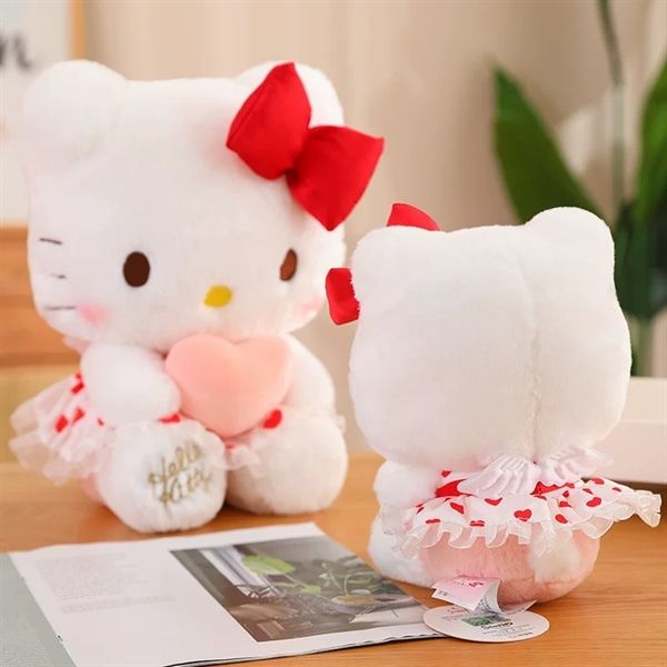  Hello Kitty bông váy tim ôm tim 