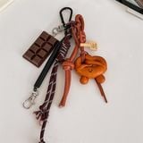  Móc khoá bánh nướng chocolate phụ kiện 