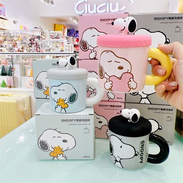  Cốc Snoopy nắp silicon 360ml 