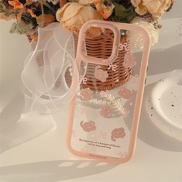  Ốp mèo nơ viền Pink Bow Cat 