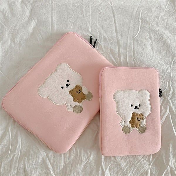  Túi đựng ipad / laptop gấu trắng bánh gấu 