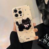  Ốp popsocket mèo đen chấm bi 
