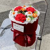  Bó hoa len bọc len mix 3 hoa+đèn 