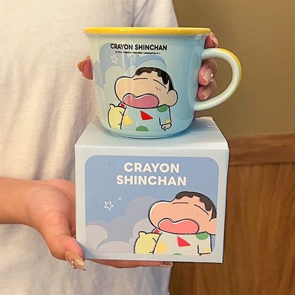  Cốc Shinchan viền màu 340ml 