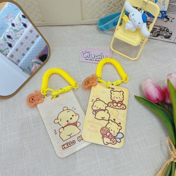  Đeo thẻ dây lò xo gấu Pooh 