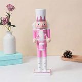  Người gỗ decor Giáng Sinh tone hồng 30cm 
