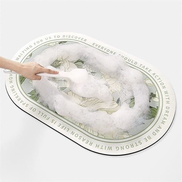  Thảm mút dẹt Hoa vintage viền chữ 40x60cm 