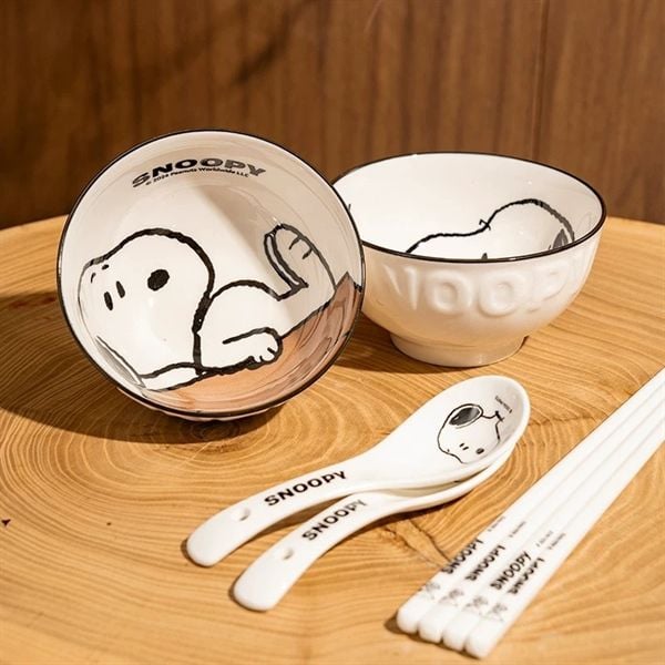  Set thìa đũa sứ Snoopy 