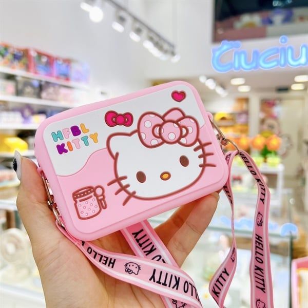  Túi silicon vuông mini Hello Kitty 11x8cm 