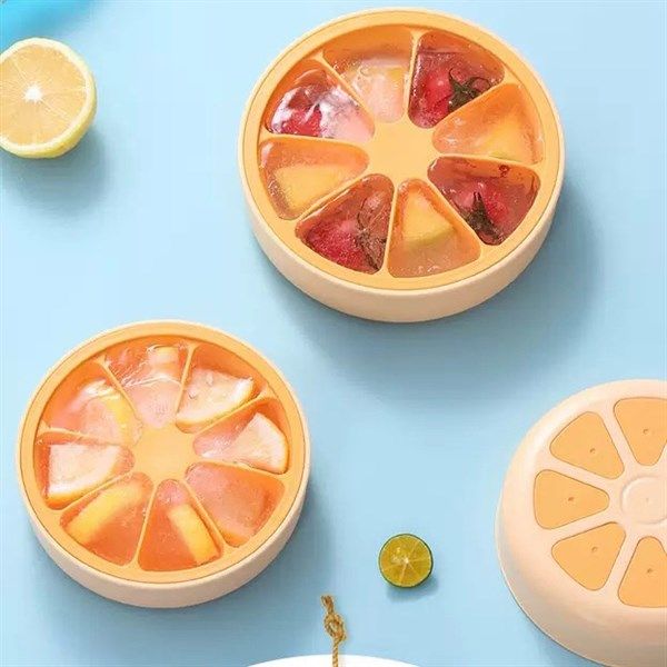  Khay đá silicon có nắp đậy quả cam 