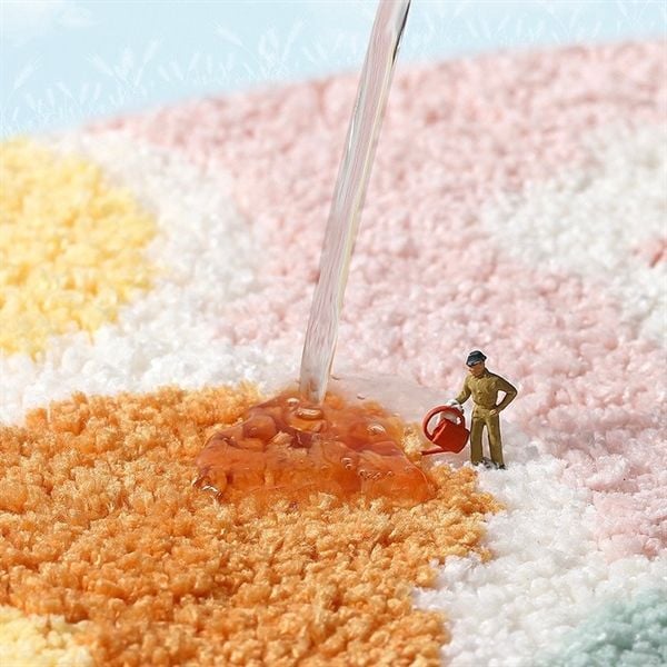  Thảm lông hoa tulip viền lượn sóng 